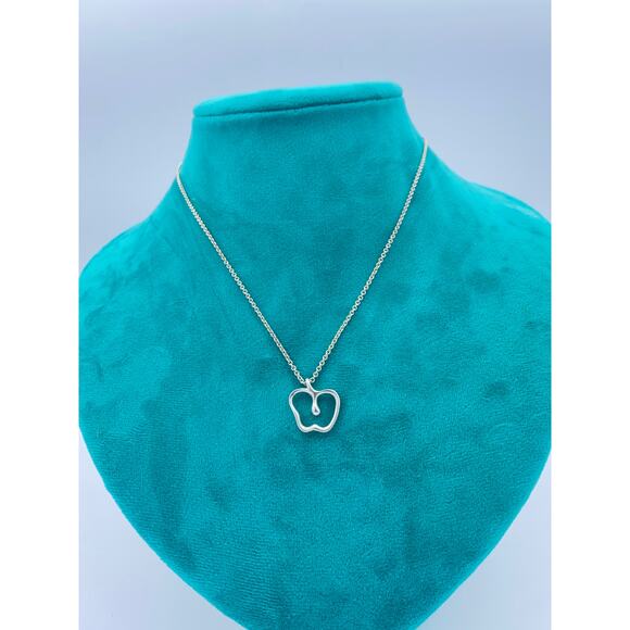 Authentic Tiffany & Co. Elsa Peretti Apple Necklace β Sterling Silver β 16" - Picture 4 of 7
